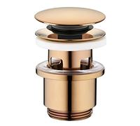 Edouard Rousseau Bonde de Lavabo Clic-Clac, diam. 63 mm, certifié NF, avec Trop Plein, Standard, Finition Rose Gold
