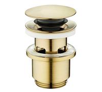 Edouard Rousseau Bonde de Lavabo Clic-Clac, diam. 63 mm, certifié NF, avec Trop Plein, Standard, Finition Laiton Brossé