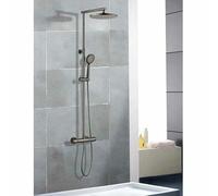 Edouard Rousseau Colonne de douche Grafito thermostatique Gris anthracite Ø 250 mm