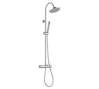 Edouard Rousseau - Colonne de Douche Loona - Tête de Douche Orientable, Picots Anticalcaire, Sécurité Anti-Brûlure - Flexible 1,50 m - Chromé