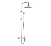 Edouard Rousseau - Colonne de Douche Nessy - Tête de Douche Orientable, Picots Anticalcaire, Sécurité Anti-Brûlure - Flexible 1,50 m - Chromé