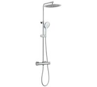 Edouard Rousseau - Colonne de Douche Thermostatique AKAMÉ - Certifiée NF - Douchette 3 Jets Économie d’Eau - Corps Froid Sécurité 38°C - Chromé