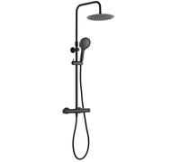 Edouard Rousseau - Colonne de Douche Thermostatique ARS - Douchette 3 Jets Économie d’Eau - Corps Froid Sécurité 38°C - Noir Mat