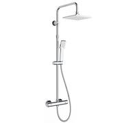 Edouard Rousseau - Colonne de Douche Thermostatique CARRÉE - Chromée - Sécurité Anti-Brûlure - Dispositif Anticalcaire