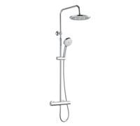 Edouard Rousseau - Colonne de Douche Thermostatique LUEGGO - Tête de Douche Ø 225 mm - Douchette 5 Jets - Bras Télescopique 80 à 120 cm - Sécurité 38°C - 3 coloris disponibles (Chromé)