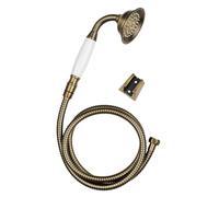 Edouard Rousseau - Combiné Douche Rétro Vieux-Bronze - Douchette Anti-Calcaire Ø 85 mm - Flexible Inox 1,50 m - Support Mural 2 Positions