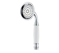 Edouard Rousseau - Douchette Rétro Chromé/Blanc - Douchette Anti-Calcaire Ø 85 mm