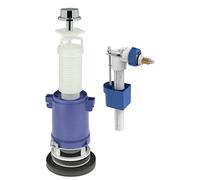 Edouard Rousseau - Ensemble Mécanisme de Chasse d’Eau à Tirette + Robinet Flotteur pour Réservoir WC Apparent - Chasse Puissante 3,5 L/sec - Clapet Anti-Refoulement - Norme NF