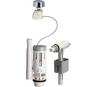 Edouard Rousseau - Ensemble Mécanisme de Chasse d’Eau Double Débit à Bouton Poussoir + Robinet Flotteur pour Réservoir WC - (3L/6L) - Anti Coup de Bélier, Anti Siphonage, Silencieux