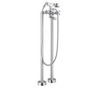 Edouard Rousseau - Mélangeur Bain-Douche RETRO Par le Sol Chromé - Douchette Anticalcaire