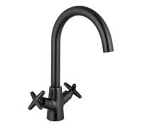 EDOUARD ROUSSEAU - Mélangeur Évier Nanka Noir Mat - Bec Mobile - Débit 7,5 L/min