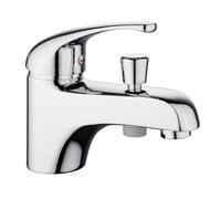 Edouard Rousseau - Mitigeur Bain-Douche Cardiff Monotrou - Chromé - Laiton - Débit 28 L/min - Économie d'Eau Éco-Stop - Bec avec Inverseur