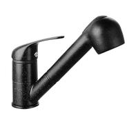 Edouard Rousseau - Mitigeur Évier BAGO Noir Moucheté - Douchette extractible 2 jets - Flexible Inox 1,20 m