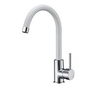 Edouard Rousseau - Mitigeur Évier ILO Bicolore Blanc - Bec Tube Mobile - Aérateur Économie d’Eau