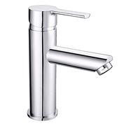 Edouard Rousseau - Mitigeur Lavabo DOWER Chromé - Aérateur Économie d’Eau avec Butée Éco-Stop - Corps Laiton - Vidage Tirette avec Bonde Plastique