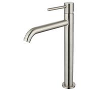 Edouard Rousseau - Mitigeur Lavabo Haut SCRIPY - Bec Élevé pour Vasque à poser - Aérateur Économie d’Eau - 3 Finitions Disponibles (Inox)
