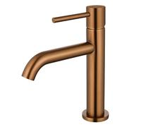 Edouard Rousseau - Mitigeur Lavabo SCRIPY - Aérateur Économie d’Eau -3 Finitions Disponibles - Livré Complet avec Vidage (Cuivre Titane)