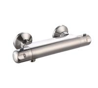 Edouard Rousseau - Mitigeur Thermostatique Douche VOLGA 2 - Sécurité 38°C - Débit 9 L/min - Bouton Éco-Stop - Plusieurs Coloris (Inox)