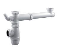 Edouard Rousseau - Tubulure raccordement évier 2 cuves et siphon évier NF