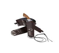 Edozos Ensemble ceinture de cowboy western pour adulte - Aspect cuir marron pour cosplay de shérif et hors-la-loi, fêtes à thème du Far West, déguisement et accessoire de costume d'Halloween