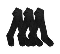 Edozos Lot de 3 collants d'écolier en coton majoritaire pour filles chauds, doux et durables pour filles, confortables, extensibles et respirants, Noir , 9-10 ans