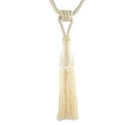 EDPEZHRMD Drape Tie Backs Embrasses à Rideaux en Corde, Pompons Multicolores 55-90cm(Light Golden)