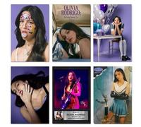 EDQMHFNV Olivia Rodrigo Lot de 6 affiches de couverture d'album en toile pour chambre à coucher Art mural Décor et impressions 20 x 30 cm Style 2