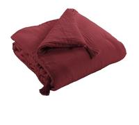 Edredon 150x150 cm Gaze de Coton Lie de vin