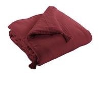 Édredon 150x150 cm Gaze de coton Lie de vin - Jetée de lit - décoration du lit