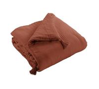 Edredon 150x150 cm Gaze de Coton Terracotta