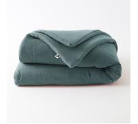 Édredon 180 x 240 cm - Double Gaze de Coton 125 gr/m² - Uni Gaïa Bleu Canard