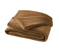 Édredon 90 x 200 cm en velours de coton camel - MIRABEL Meubletmoi