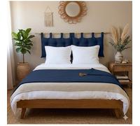 Edredon bout de lit en coton 90 x 190 cm Cocon bleu marine
