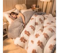 Édredon Chaude en Hiver, Couette en Duvet, Couvertures d'hiver Épaisses Et Chaudes, Chaude Gonflant Épaisse Édredon, Couette 2 Personne Laine Luxueuse Anti-Allergique,N,200X230cm5Kg