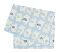 Edredon - couverture - plaid bebe Bieco - 2080060 - Couverture Motif Elephant Bleu 75 x 90 cm