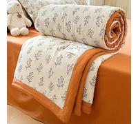ÉDredon Douce Pour La Peau- Couette Fine Et FraîChe Pour L'éTé- Courtepointe Douce, Pour Jeté De Canapé/Draps De Lit éPais/SoiréEs Chaudes, Polyester En IntéRieur/ExtéRieur(Single: 150X200cm,Orange)