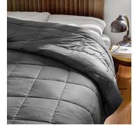 Edredon en polyester et microfibre 140x160 cm LAZY gris acier