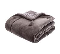 Edredon en Velours ""Sonia"" 80 x 180 cm Atmosphéra - Gris