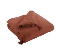DOCK AVENUE Edredon Gaze de Coton 150 x 150 cm Gaia Coloris Rouge Terracotta