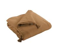 DOCK AVENUE Bout de lit édredon Gaze de Coton 90 x 200 cm Gaia Coloris Camel