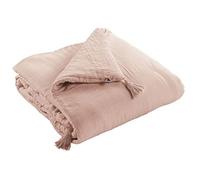 Edredon Gaze de Coton 150 x 150 cm Guimauve Rose
