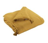 Edredon Gaze de Coton 150 x 150 cm Jaune Safran
