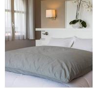 Édredon gonflant 140x160 cm 90% duvet neuf jacquard gris clair