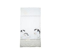 Sauthon Édredon bébé Pluche et Pompon 70×140 cm Oeko‑Tex Lavable 30°C