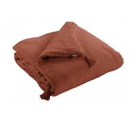Edredon ou Bout de lit ""Gaïa"" toutes dimensions ""Gaze de Coton"" - 150x150 - Gaïa Terracotta