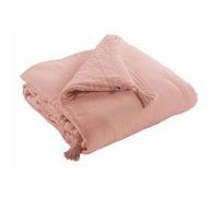 Edredon ou Bout de lit ""Gaïa"" toutes dimensions ""Gaze de Coton"" - Gaïa Rose Pêche - 150 x 150 cm