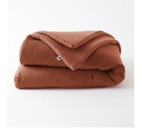 Edredon ou Bout de lit ""Gaïa"" toutes dimensions ""Gaze de Coton"" - Gaia Terracotta - 180 x 240 cm