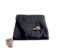 Enjoy Home - Edredon en coton avec pompons 190x90cm - Gris foncé - Panama Gris foncé