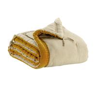 Edredon pompons Elise Chambray mais 80 x 180 cm Vivaraise