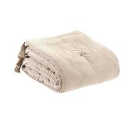 Edredon pompons Elise grege 80 x 180 cm Vivaraise